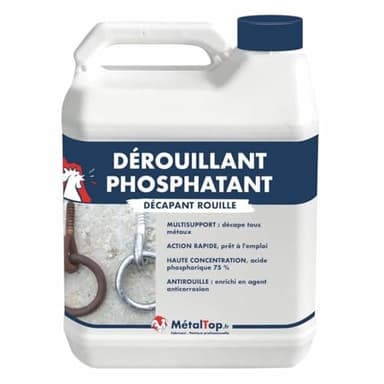 Metaltop Derouillant Phosphatant - 1 L Pour éliminer la rouille sur des métaux rouillés, oxydés ou corrodés.