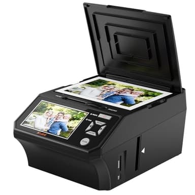 Scanner numérique de Film et de Diapositives – avec écran LCD de 5 Pouces, convertit des Films, Photos et Cartes de Visite de 35 mm et 110 mm en Carte SD JPEG Haute résolution 22 MP 8 Go