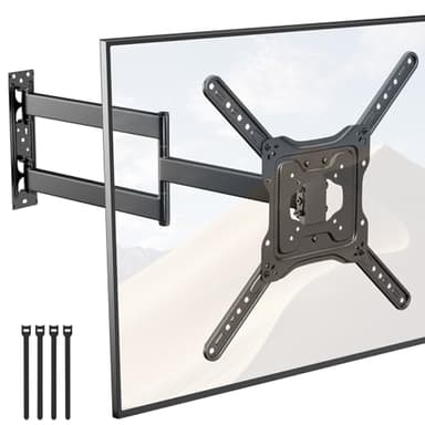 Support Mural TV à Extra Longue Portée 728 mm pour TV 23-65 Pouces LCD/LED/OLED, Support TV d'angle avec Support pivotant et inclinable à 180°, VESA 400 x 400 mm Max. VESA 400 x 400 mm