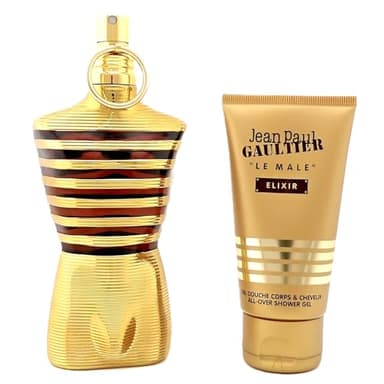 Le Male Elixir by Jean Paul Gaultier for Men - 2 Pc Gift Set 4.2oz Parfum Spray, 2.5oz Shower Gel