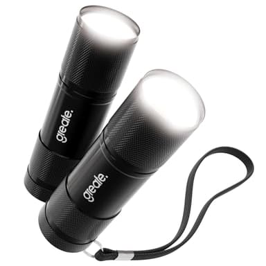 greate 2x mini Lampe de poche LED petite et puissante pour sac à main incl. piles - Lampe torche enfant en aluminium fonctionnant sur piles avec 175 lumens - Mini lampe torche pour enfants et adultes