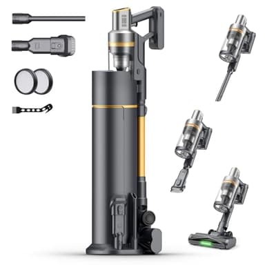 Circlio Aspirateur Balai sans Fil avec Station 650W/65000Pa/75min, Aspirateur sans Fil Puissant avec Rechargeable Support Mural, Brosse Anti-emmêlement pour Tapis, Sols Durs, Poils d'animaux