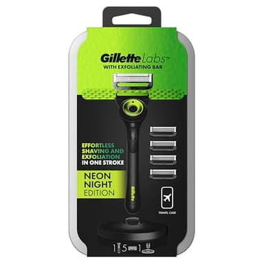 Gillette Labs Rasoir homme avec barre intégrée, étui de voyage, 5 lames de rechange