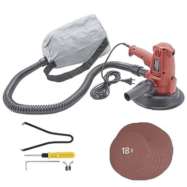 Arebos Ponceuse de plafond 710W avec aspiration et 18x papier abrasif | 6 vitesses | 1.500-3.000 t/mn | Ponceuse pour cloisons sèches/Ponceuse murale