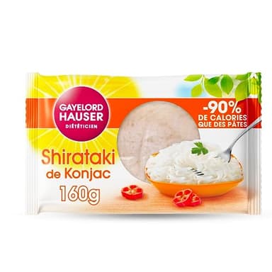 TANOSHI GAYELORD HAUSER - Konjac - Shirataki de Konjac - Nature - Sans Rinçage - Prêt à l'Emploi - 1 paquet de 160 g (L'emballage peut varier)