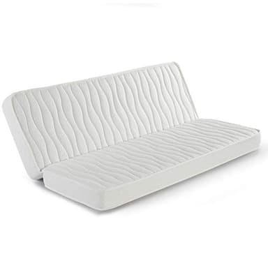 marcKonfort Matelas clic clac 140x200 pour canapé-lit, 13cm de Hauteur,Tissus strecht avec Rivet de sécurité.