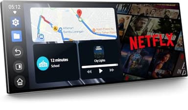 LAMTTO Carplay Écran avec Netflix Youtube, 10.25 Pouces sans Fil A-pple CarPlay & Android Auto Display avec Caméra de Recul Ecran Divisé Navigation Double Bluetooth FM Mirror Link iOS 10+ Android 11+