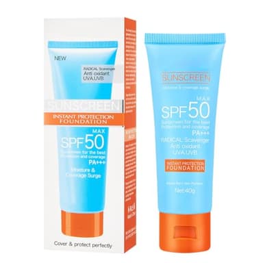 HQRKOTM Crème solaire visage SPF 50+, hydratante, waterproof, non grasse, forte protection UVA/UVB, pour le corps et le visage, 40 g