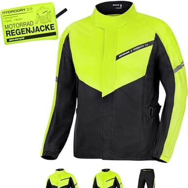 SHIMA HYDRODRY 2.0 Veste Pluie Moto Imperméable Homme Femme pour Combinaison Ensemble Respirant Réfléchissant Vetement Tenue Eau Protection (Vestes Unisex, Fluo, L)