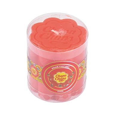 Homéa, Bougie Pilier Forme Fleur Chupa Chups Ø7 x H7,5 cm Parfum Fraise