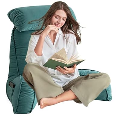 AMZZHAO Coussin de Lecture avec Accoudoirs,Oreiller Cervical Dossier de Soutien Lombaire,Dossier de canapé,Housse Lavable,Détendez-Vous ou travaillez confortablement