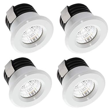 Yangtek 4 x Mini spots LED encastrés 3W Blanc Chaud, Mini Spot LED pour Vitrine Station Intérieur Éclairage Plaque de plâtre Incl.Seperated Transformateur