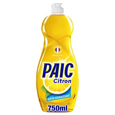 PAIC - Liquide Vaisselle Paic Citron Super Dégraissant - Nettoie - Dégraisse - Élimine les mauvaises odeurs - 750ml