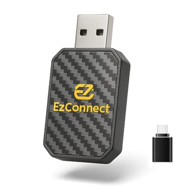 EZCONNECT Officiel - Carplay sans Fil - Adaptateur carplay sans Fil - pour Apple CarPlay/Android Auto- Bluetooth 5.3 et WiFi 6, sans décalage, Plug and Play, Connexion Automatique.