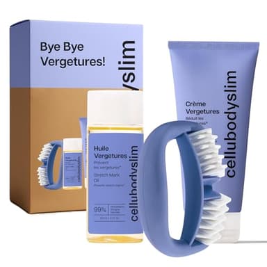 Kit Anti-Vergetures Grossesse 3-en-1 | Crème Réparatrice, Huile Préventive & Masseur | Compatible Allaitement & Grossesse | Hydratation Intense, Réduction Visible des Vergetures & Cicatrices