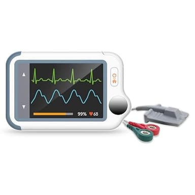 Wellue Checkme Lite Plus - Moniteur ECG et oxymètre | Mesure ECG/SpO2 en 20s | Bluetooth pour Adultes/Enfants | Capteur Portable + appli (iOS/Android)