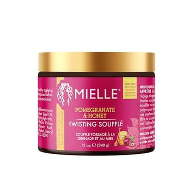 Mielle Organics – Soufflé coiffant grenade et miel pour cheveux torsadés - Crème hydratante pour cheveux bouclés de type 4 - Hydrate & définit les boucles, 340 g (Pack de 1)