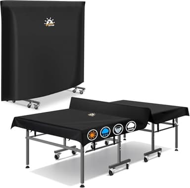 Zettum Housse pour Table de Ping Pong Extérieure 188 L x 155 H CM, 600D Oxford Housse pliable et facile à ranger pour tennis de table Anti-déchirure, adaptée aux tables standard et tables pliantes