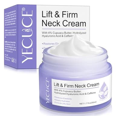 Crème Raffermissante Cou et Décolleté, Hydratante Anti-âge pour le Cou pour Resserrer la Peau Affaissée, Lift Neck & Decollete Cream pour Réduire les Rides et Les Ridules, Crème de Réparation, 50ml