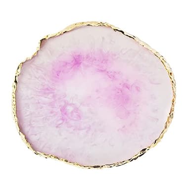 zoerbufan Palette de Mélange de Vernis à Ongles, Dessin de Couleur, Bord Doré Résine Palette Ongles Nail Art, Support pour Manucure (Mauve)