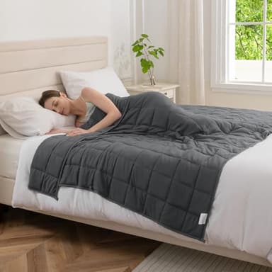 Good Nite Couverture Lestée pour Adulte Couette Lestée Couverture De Relaxation Plaid Lesté Weighted Blanket Gris 8 kg 150 x 200 cm