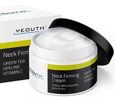 YEOUTH Creme Soins Pour le Cou et le Décolleté Avec Vitamine C, Opeline et Thé Vert, Raffermissant Crème Cible Décolleté et Double Menton 60ml