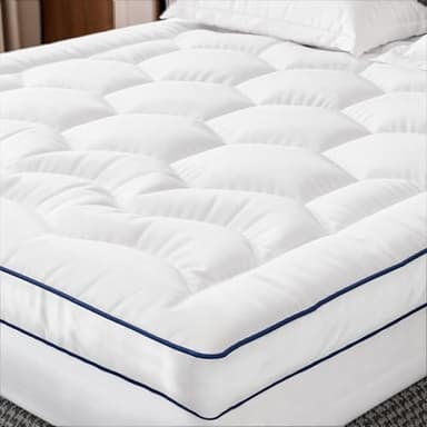 Klyvvo Microfibre Surmatelas 160x200x8cm, Protege Matelas Doux, Surmatelas Matelassé pour Matelas Durs, Ressorts de Boîte, Lits D'invités et Canapés, Garnissage 1000g, Idéal pour 2 Personnes