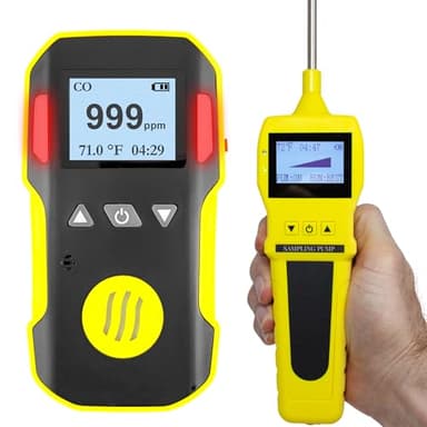 Analyseur CO + Pompe | Certificat D'Étalonnage UE Et USA | Recharge USB | Alarmes Sonores, Visuelles Et par Vibration | 0–1000 ppm CO