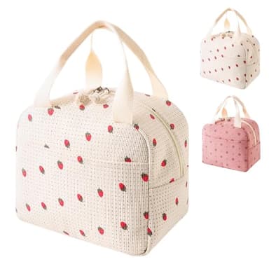 Aiuuee Sac Isotherme Repas Femme, 10 L Glaciere Souple Isothermes Etanche, Sac Lunch Pliable, Portable Lunch Bag Isotherme Sac Pique Nique École Bureau (Beige)