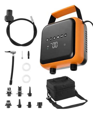 VEVOR Pompe à Air pour Paddle Haute Pression 40 psi, Gonfleur pour Sup avec Connecteur Allume-Cigare et Arrêt Automatique, Gonflage et Dégonflage à Deux Étages, pour Bateau Gonflable Kayak Matelas