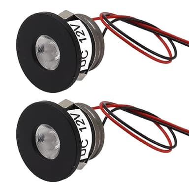 2PCS 15° 1W Mini Spot LED Encastrable - Faisceau Ultra-Étroit 80LM 12V DC Éclairage de Bijoux et D'Armoire, Ouverture de 25mm pour Vitrine, Vitrine, Plafond, Décoration de la