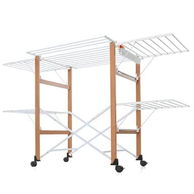 Foppapedretti Gulliver, étendoir à Linge Pliant, 105 x 80 x 174 cm, Bois Noyer,Pour Sécher le vêtement