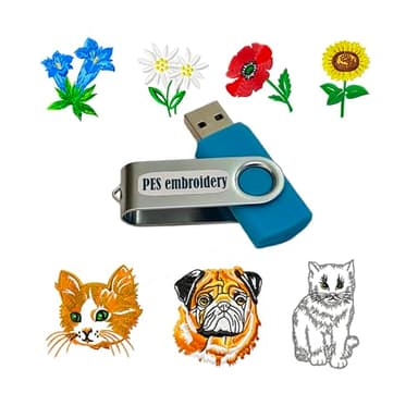 Plus de 50 000 motifs de broderie PES sur clé USB - Compatible avec les machines à broder Brother