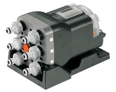 Gardena Sélecteur automatique : distributeur à 6 voies, fonctionnement facile, peu encombrant, utilisation flexible, idéal même pour basse pression d'eau, filetage mâle 3/4 Pouce (1197-20)