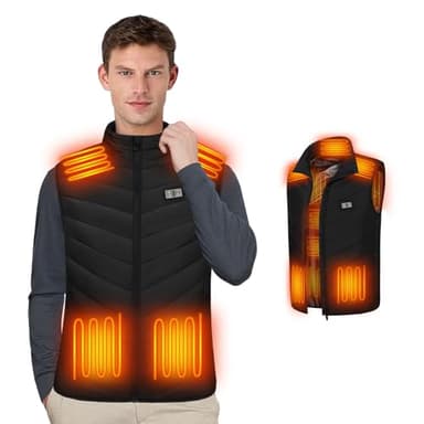 Journeyside Gilet Chauffante Homme Femme, Gilet Chauffant Électrique, Veste Chauffante USB avec 11 Zones 3 Niveaux Réglables, Chauds Gilet Lavable en Machine pour Randonnée,Ski (Non inclus Batterie)