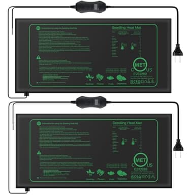 Mojimdo Lot de 2 Tapis chauffant pour plantes avec thermostat pour semis, animaux domestiques et reptiles,Tapis chauffant de 50 W pour la germination et la régulation de la température, sûr et durable