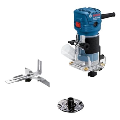 Bosch Professional affleureuse GLF 55-6 (moteur de 550 W, 33 000 tr/min, avec 2 clés, 1 sac de collecte, butée parallèle, guide coulissant)