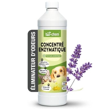 Bio-Chem - Nettoyant enzymatique concentré 1L - Combat les odeurs et traces tenaces - Action probiotique naturelle pour moquettes, tapis, textiles et surfaces