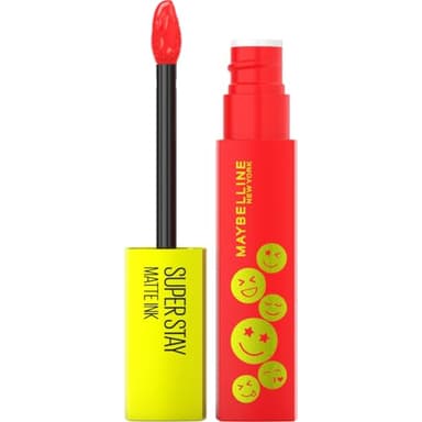 Maybelline New York - Rouge à Lèvres Mat Liquide - Tenue Jusqu’à 16H - Sans Transfert - Haute Résistance - SuperStay Matte Ink MOODMAKERS - Parfum Agrumes - Teinte : Energizer (445), 5 ml