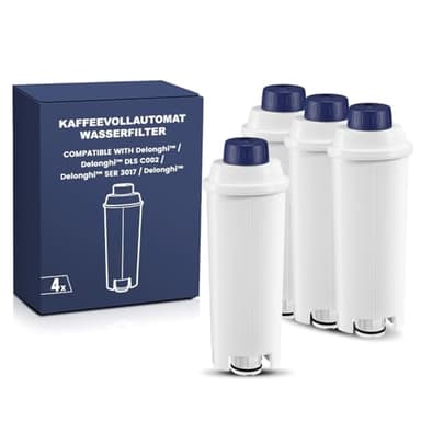 Mutital Machine à Café Filtres pour Delonghi Magnificas,Dinamica,ECAM,ESAM,ETAM,Primadonna,BCO,EC Serie Machine à café, Cartouches de Filtre à eau pour Delonghi, Adoucir l'eau (Lot de 4)