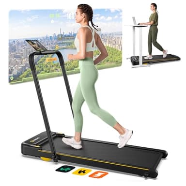 UREVO Tapis de Course Pliable avec APP,3 en 1 Tapis de Marche électrique 1-10 km/h,Double Amortissement,avec Affichage LED Et Télécommande Walking Pad Pliable pour Bureau et Maison