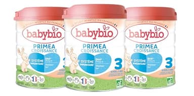 Babybio - Lait Infantile - Primea 3ème Âge - 800g - dès 10 Mois - BIO - Fabriqué en France - Sans Huile de Palme - Lot de 3