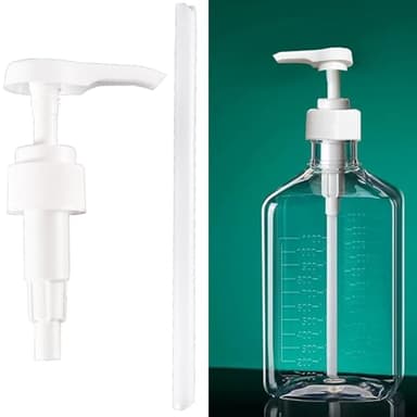 Lot de 2 pompes doseuses de 1 l pour sirop et savon, filetage, pompe réutilisable avec tuyaux, distributeur de shampoing, tête de pompe pour le meilleur sirop corporel 28/410 Thread
