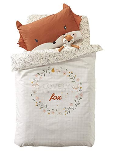 VERTBAUDET Housse de Couette bébé FLEURETTES Ecru/Multico 80X120