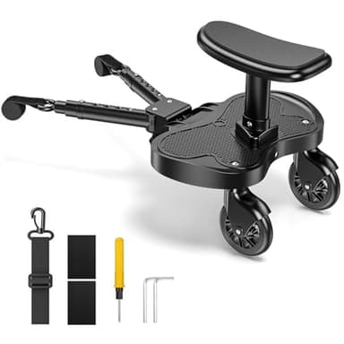 Planche Poussette Universelle, Skate Poussette Universelle, Portable Kiddy Boards avec Sangle de Suspension, Planches à Roulettes pour bébé pour Enfants de 2 à 6 Ans (25kg)