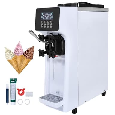VEVOR Machine à Crème Glacée Commerciale 10 L/h 900 W 1 Saveur, Machine à Glace Italienne Trémie 4 L, Panneau LCD, Pré-refroidissement Nettoyage Automatique, pour Yaourt Café Snack-Bar Restaurant