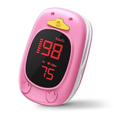 HOLFENRY Oxymetre de Doigt pour Enfants, Oxymètre de Pouls Digital Portable Pédiatrique pour Mesure SPO2,Fréquence cardiaque,PI, Enfant Saturometre Oxymetre pour Mesure du Taux d’Oxygène