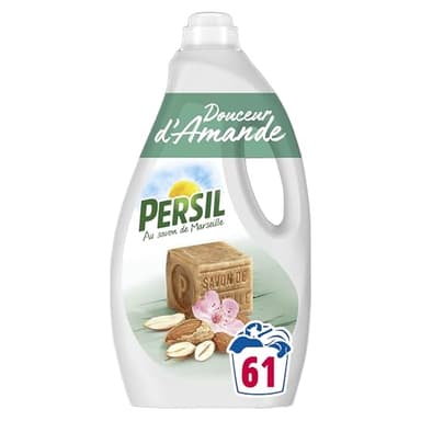 Persil - Lessive Liquide Douceur d'Amande – Parfum aux extraits naturels de Vanille - Encore Plus Efficace Même à Froid - Testée Dermatologiquement - 61 Lavages