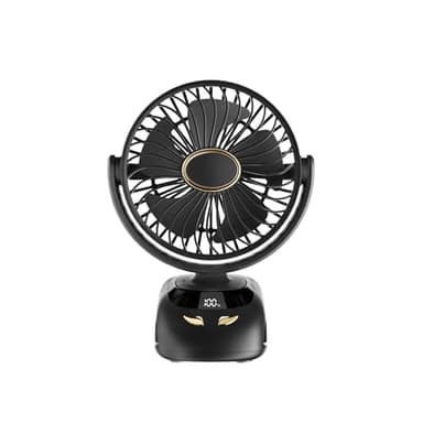 Banaone Ventilateur à Pince, 6000mAh Ventilateur Portable de Bureau Pince USB, 5 Vitessesc, Sur Silencieux avec Lumière LED, Pince Robuste pour Bureau Personnel, Voiture de Golf