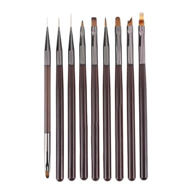 SanKristo Ensemble de 9 Pièces Pinceaux Nail Art, Professionnels Kit Pinceau Nail Art Ongles, Stylos Pinceau Plat Liner Français pour DIY, Professionnel Kit Pinceau Stylos Ongles